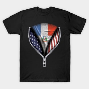 Dominican Flag  Dominican Republic Flag Australian Flag Ripped Open - Gift for Dominican From Dominican Republic T-Shirt